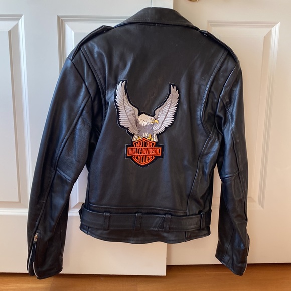 Tannery West Black Leather “Harley Davidson” Jacket, Unisex Size M - Picture 2 of 14